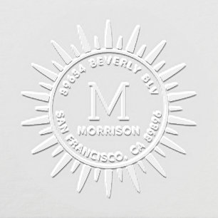 Fun Sun Custom Monogram Return Address Embosser