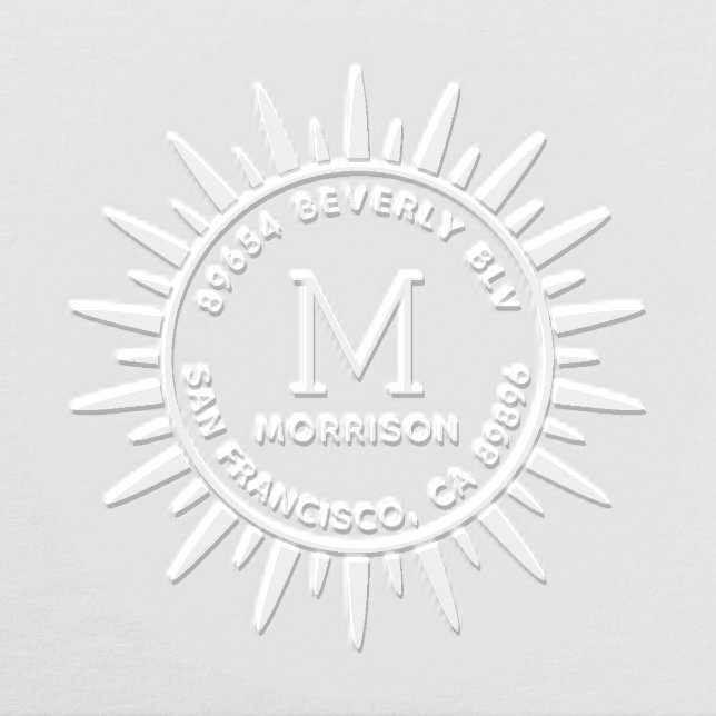 Fun Sun | Custom Monogram Return Address Embosser (Design)