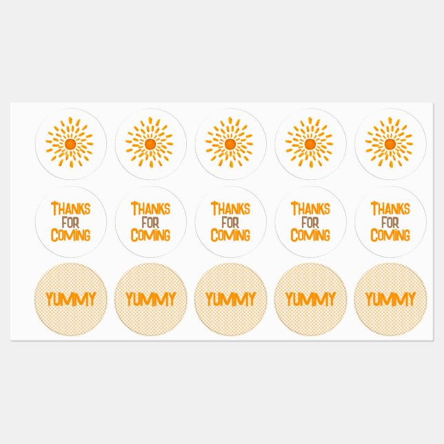 Fun sun shine Favor stickers  (Sheet)