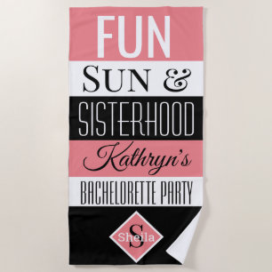Fun, Sun & Sisterhood Personalized Beach Towel