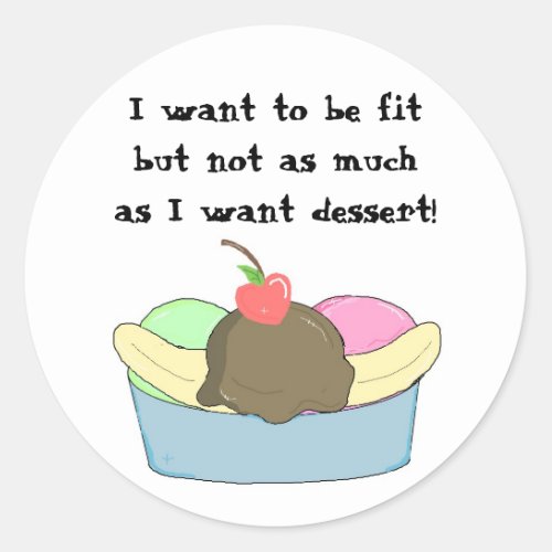 Fun Sundae Classic Round Sticker