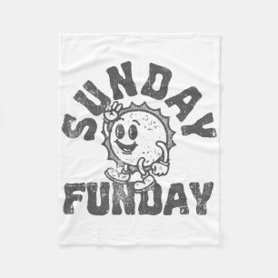 Fun Sunday Footll Funday Cute Vintage Sun  Fleece Blanket