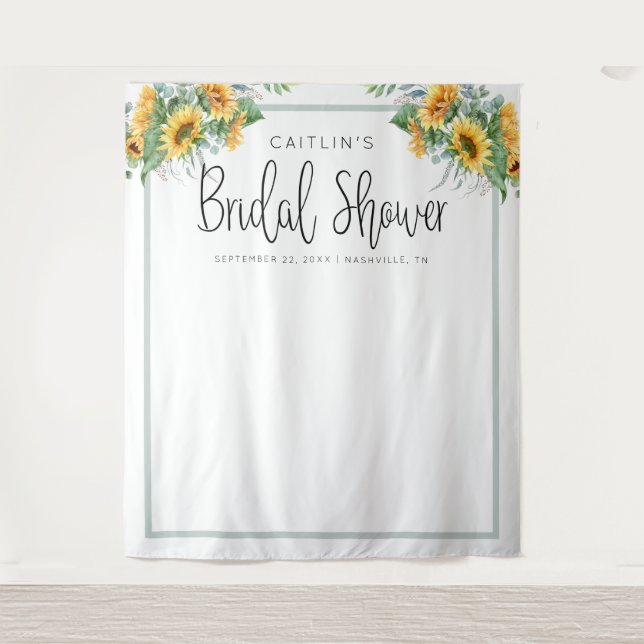 Fun Sunflower Bridal Shower Photo Booth Backdrop (Front)