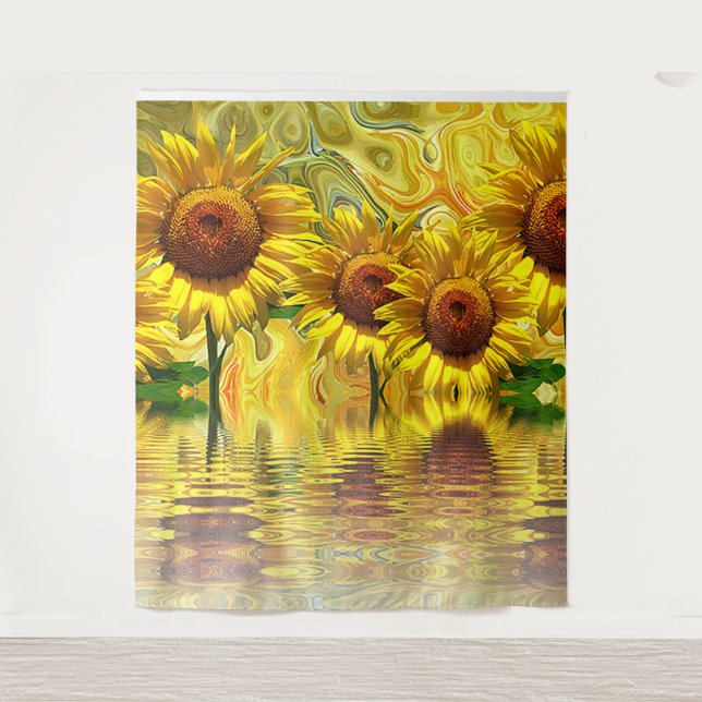 Fun Sunflower Photo Backdrop Tapestry (Front)