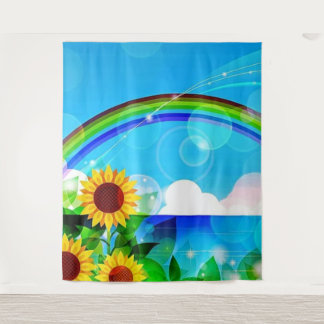 Fun Sunflower Photo Backdrop Tapestry