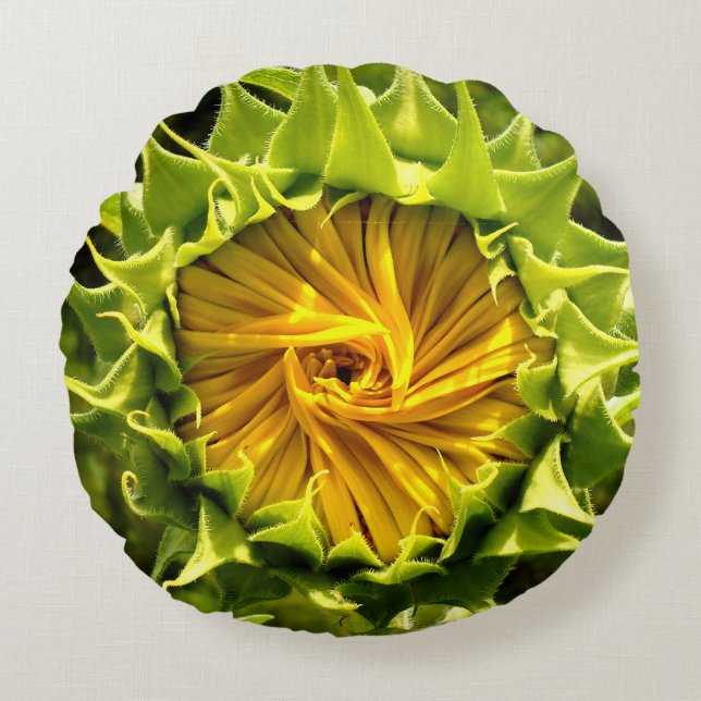 Fun Sunflower photo Round Pillow (Front)