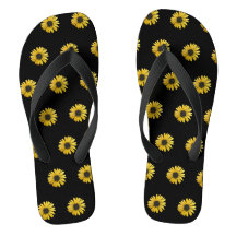 flip flops with sunflower logo