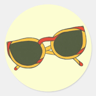 Fun sunglasses in yellow and red on stickers