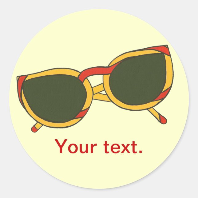 Fun sunglasses in yellow red your text stickers (Front)