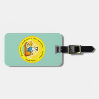 fun sunny destination seagull beach traveller luggage tag