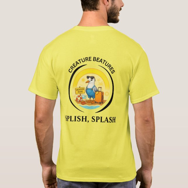 fun sunny destination seagull beach traveller T-Shirt (Back)