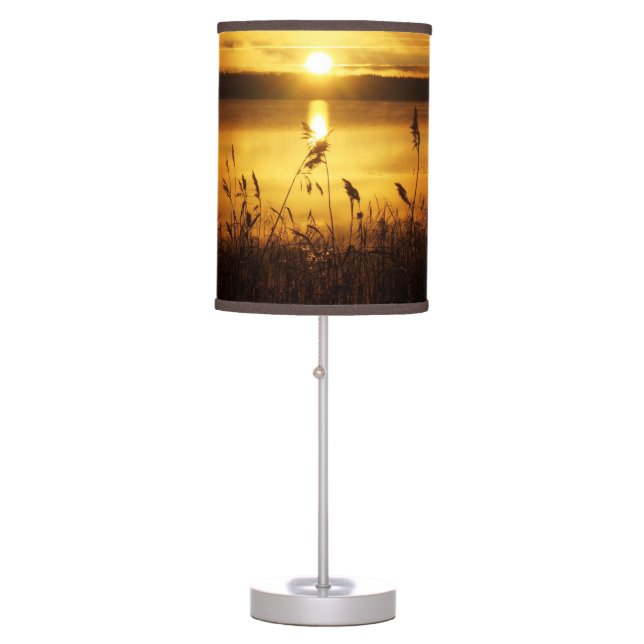 Fun Sunset at the Lake Image Table Lamp (Front)