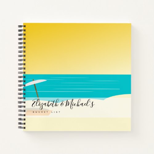 Fun Sunset Beach BUCKET LIST Custom Keepsake Notebook