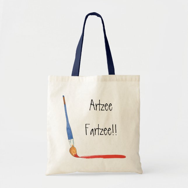 Fun Super Cute Artzee Fartzee Artist Tote Bag (Front)