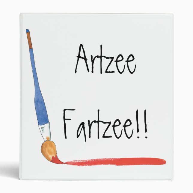 Fun Super Cute Artzee Fartzee Artists 3 Ring Binder (Front)