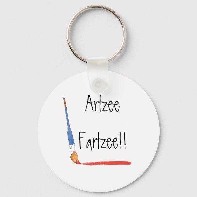 Fun Super Cute Artzee Fartzee Artists Keychain (Front)