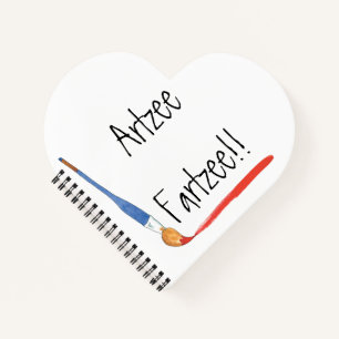 Fun Super Cute Artzee Fartzee Heart Shaped Notebook
