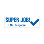 [ Thumbnail: Fun "Super Job!" Marking Rubber Stamp ]