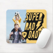 Fun Super Rad Dad Superhero Comic Monogram & Photo Mouse Pad (With Mouse)