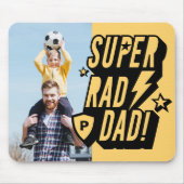 Fun Super Rad Dad Superhero Comic Monogram & Photo Mouse Pad (Front)
