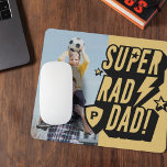 Fun Super Rad Dad Superhero Comic Monogram & Photo Mouse Pad<br><div class="desc">A super fun mouse pad for a super rad dad! Design features a large photo design to feature your own special photo. The design features a fun superhero comic book style typography design "Super Rad Dad!" with lightning bolts, stars, and a shield with a custom personalized monogram. Perfect for Father's...</div>