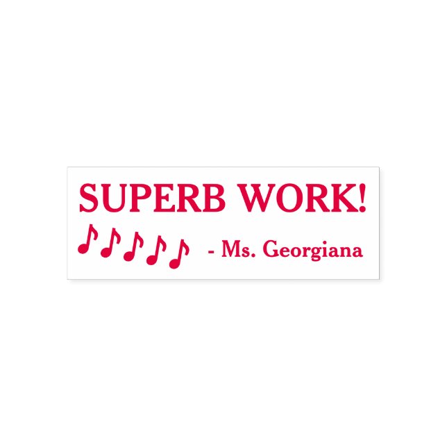 Fun "SUPERB WORK!" + Custom Teacher Name Self-inking Stamp (Design)