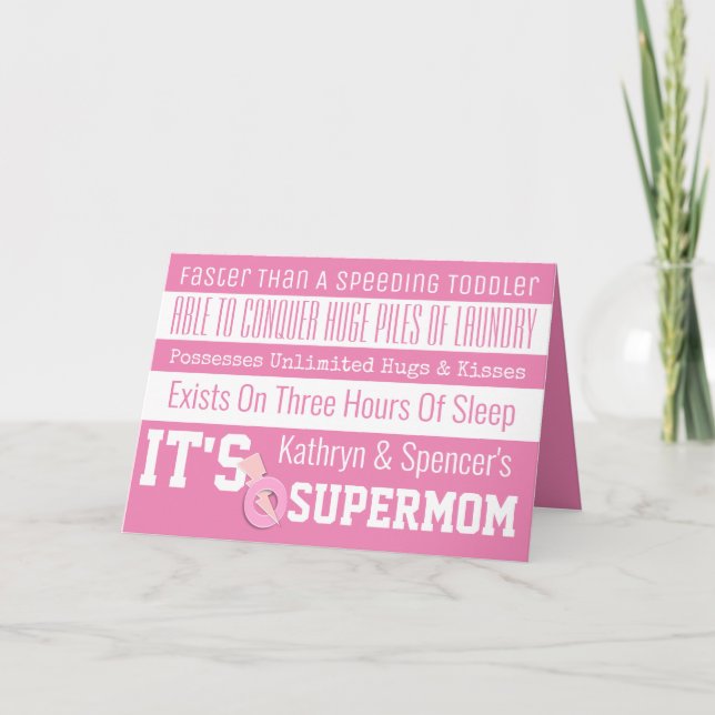 Fun SuperMom Personalized Card (Front)