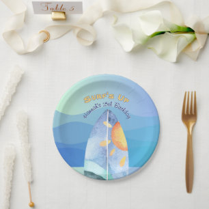 Fun Surf's Up Birthday Invitation Paper Plates