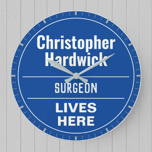 Fun Surgeon Wall Plaque Style Large Clock