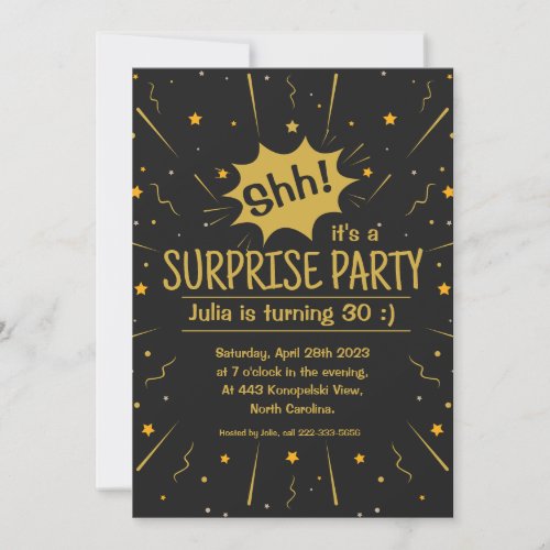 Fun surprise birthday invitations
