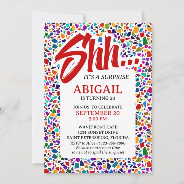 Fun Surprise Colorful Birthday Invitation (Front)