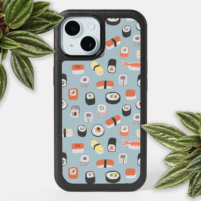 Fun Sushi iPhone 15 Case (Fun japanese sushi pattern cell phone case)