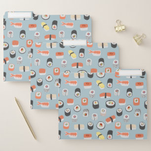 Fun Sushi Nigiri Maki Roll Japanese Food Pattern File Folder