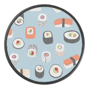 Fun Sushi Pattern Hockey Puck