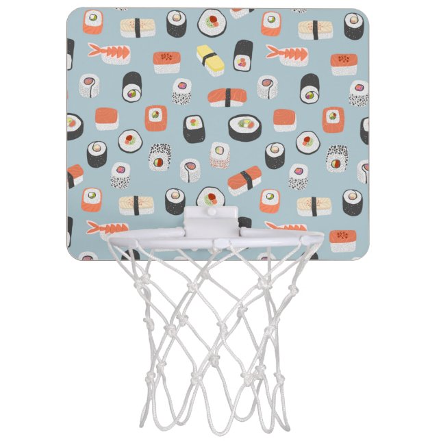 Fun Sushi Pattern Mini Basketball Hoop (Front)