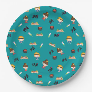 Fun Sushi Pattern Paper Plates