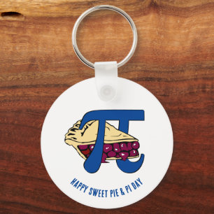 Fun Sweet Cherry Pie HAPPY PI DAY  Keychain