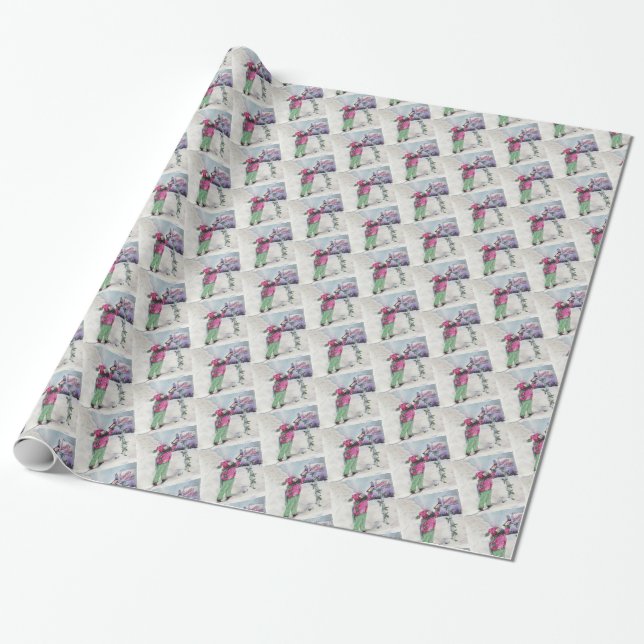 FUN SWEET SANTA CLAUS LETTER XMAS WRAPPING PAPER (Unrolled)