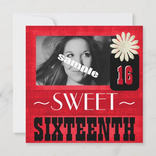 Fun Sweet Sixteenth Party for Country Girls Personalized Announcement