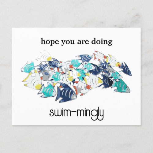 Fun  Swim_mingly Well  Fish Postcard