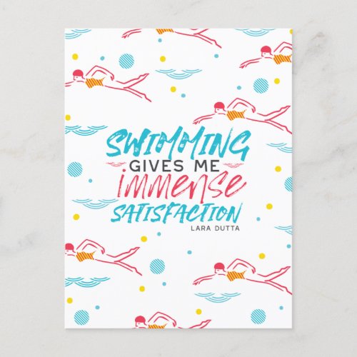Fun Swimming and Satisfaction Quotes Postcard