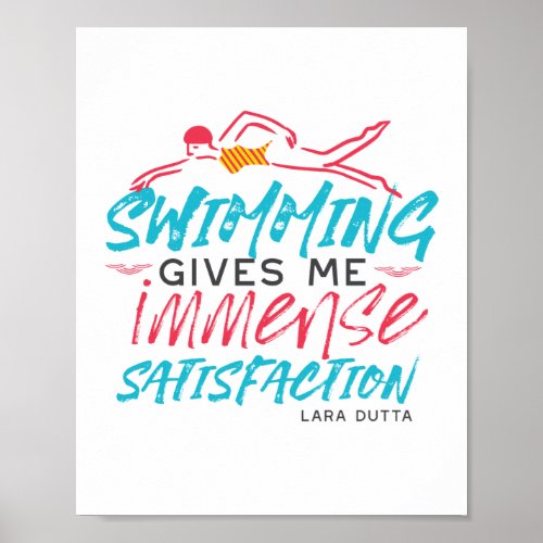 Fun Swimming and Satisfaction Quotes Poster