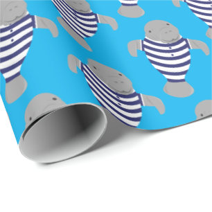 Fun Swimsuit Manatee Animal Wrapping Paper