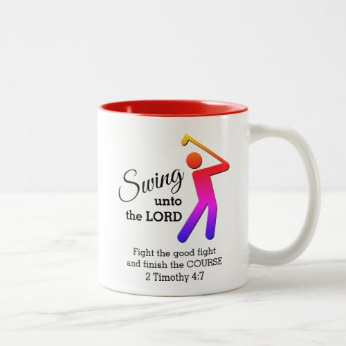 Fun SWING UNTO THE LORD Customizable Golf Two_Tone Coffee Mug