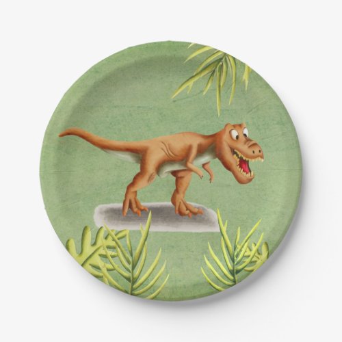Fun T-Rex Children Party Paper Plates
