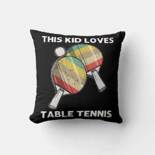 Fun Table Tennis For Kids Girls Ping Pong Ball Tea Throw Pillow