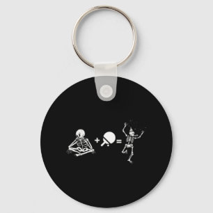 Fun table tennis saying skeleton and table tennis keychain