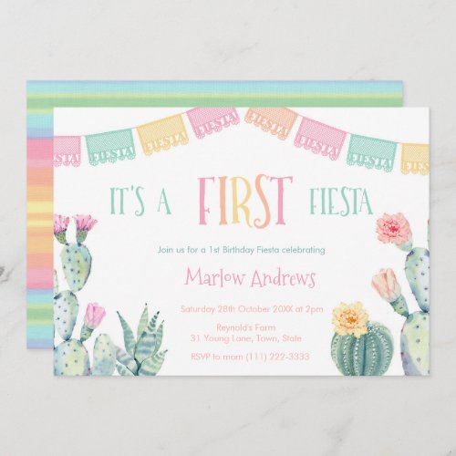 Fun Taco bout A First Fiesta 1st Birthday Party Invitation