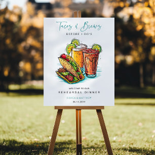 Fun Tacos and Brews Before I Do's Rehearsal Dinner Foam Board