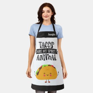 Fun Tacos are my spirit animal humorous Apron